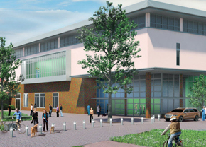 Artist's rendering of facility upgrades planned by the University of California, Davis, School of Veterinary Medicine